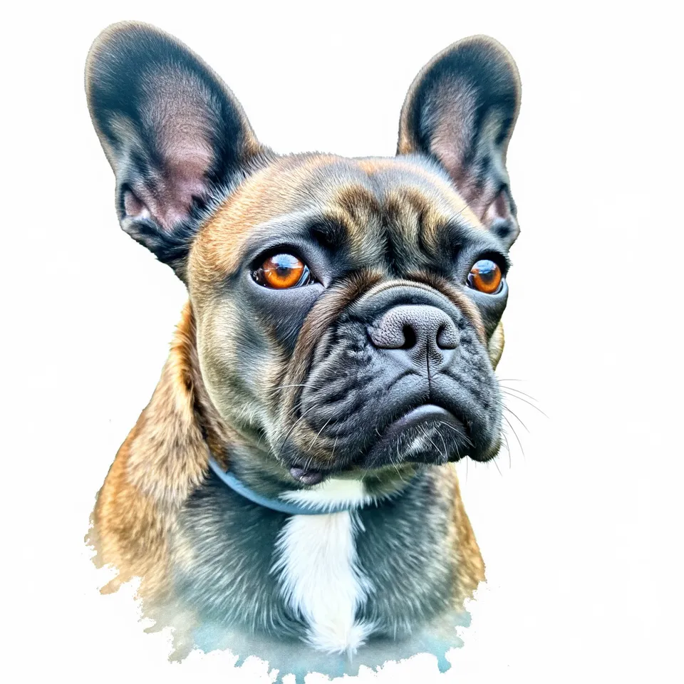 AI pet portrait of a dog in watercolor style